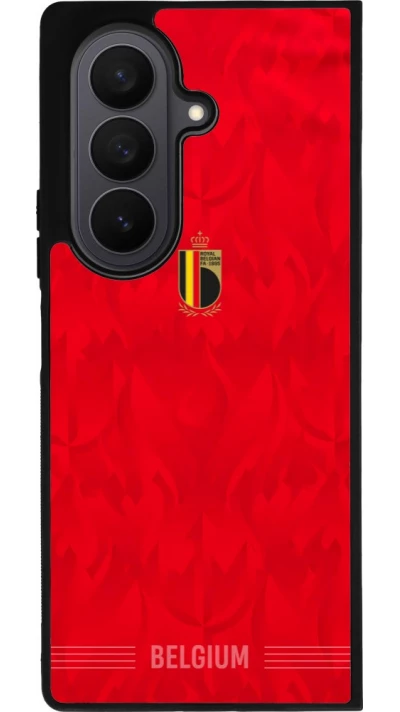 Coque Samsung Galaxy Z Fold7 - Silicone rigide noir Maillot de football Belgique 2026 personnalisable