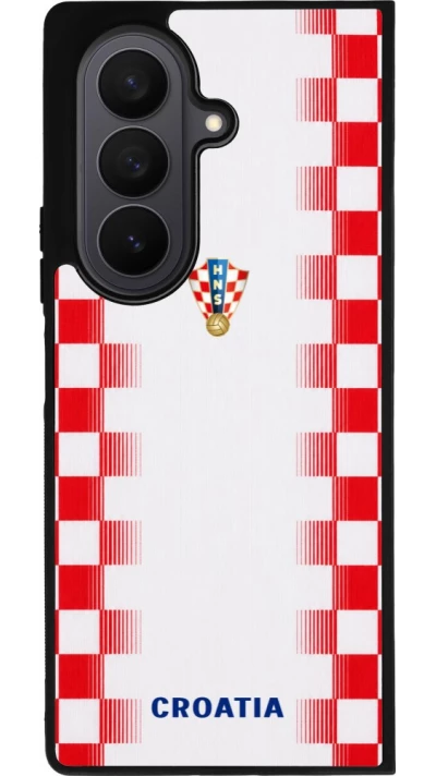 Samsung Galaxy Z Fold7 Case Hülle - Silikon schwarz Kroatien 2026 personalisierbares Fussballtrikot