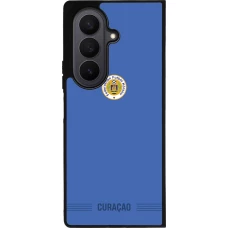 Coque Samsung Galaxy Z Fold7 - Silicone rigide noir Maillot de football Curaçao 2026 personnalisable