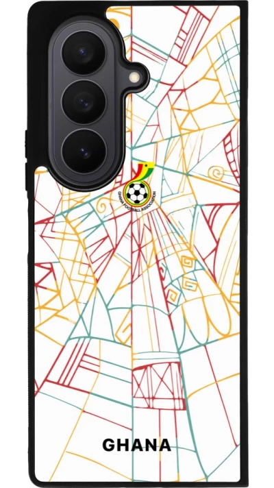 Coque Samsung Galaxy Z Fold7 - Silicone rigide noir Maillot de football Ghana 2026 personnalisable