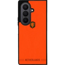 Coque Samsung Galaxy Z Fold7 - Silicone rigide noir Maillot de football Pays-Bas 2026 personnalisable