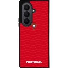Coque Samsung Galaxy Z Fold7 - Silicone rigide noir Maillot de football Portugal 2026 personnalisable