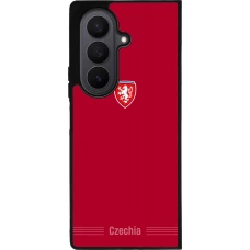 Coque Samsung Galaxy Z Fold7 - Silicone rigide noir Maillot de football Répuplique Tchèque 2026 personnalisable