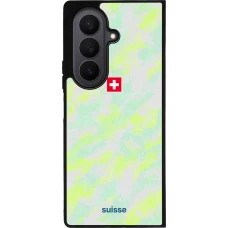 Coque Samsung Galaxy Z Fold7 - Silicone rigide noir Maillot de football Suisse Away 2026 personnalisable