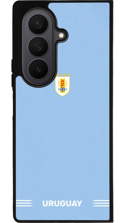 Samsung Galaxy Z Fold7 Case Hülle - Silikon schwarz Uruguay 2026 personalisierbares Fussballtrikot