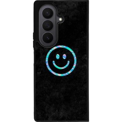 Samsung Galaxy Z Fold7 Case Hülle - Silikon schwarz Happy smiley irisirt