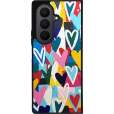 Samsung Galaxy Z Fold7 Case Hülle - Silikon schwarz Joyful Hearts