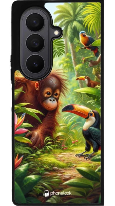 Samsung Galaxy Z Fold7 Case Hülle - Silikon schwarz Tropischer Dschungel Tayrona