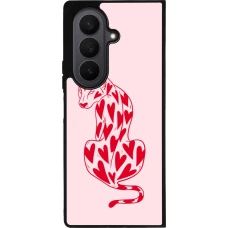 Samsung Galaxy Z Fold7 Case Hülle - Silikon schwarz Leopard with hearts 2026