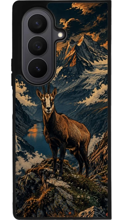 Coque Samsung Galaxy Z Fold7 - Silicone rigide noir Linocut Chamois