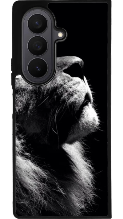 Samsung Galaxy Z Fold7 Case Hülle - Silikon schwarz Lion looking up