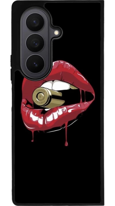 Samsung Galaxy Z Fold7 Case Hülle - Silikon schwarz Lips bullet