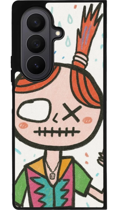 Samsung Galaxy Z Fold7 Case Hülle - Silikon schwarz Little Girl Sketch