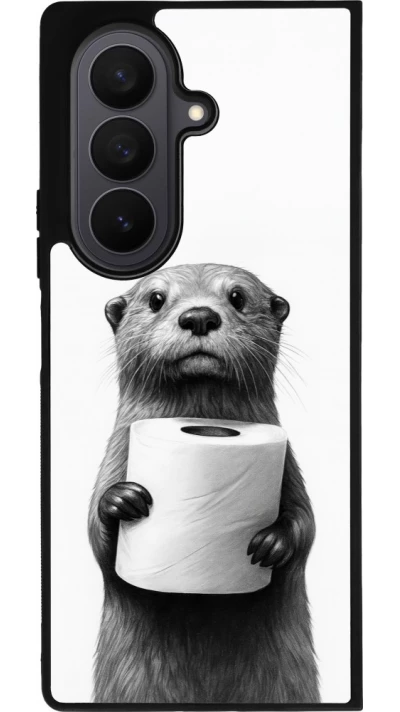 Samsung Galaxy Z Fold7 Case Hülle - Silikon schwarz Otter Toilettenpapier