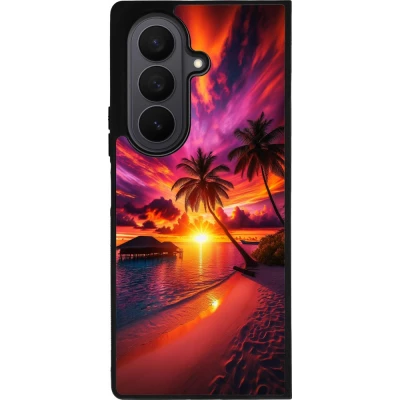Coque Samsung Galaxy Z Fold7 - Silicone rigide noir Maldives Dusk Bliss