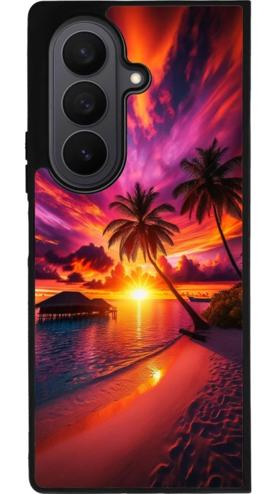 Samsung Galaxy Z Fold7 Case Hülle - Silikon schwarz Malediven Abenddämmerung Glückseligkeit