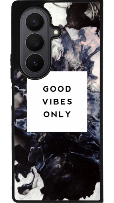 Samsung Galaxy Z Fold7 Case Hülle - Silikon schwarz Marble Good Vibes Only
