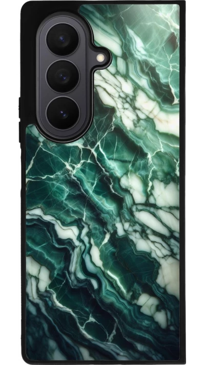 Samsung Galaxy Z Fold7 Case Hülle - Silikon schwarz Majestätischer grüner Marmor