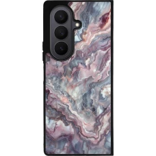 Samsung Galaxy Z Fold7 Case Hülle - Silikon schwarz Violetter silberner Marmor