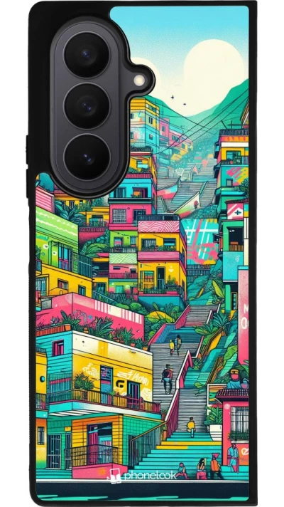 Samsung Galaxy Z Fold7 Case Hülle - Silikon schwarz Medellin Comuna 13 Kunst