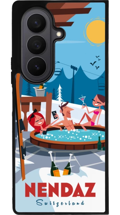 Samsung Galaxy Z Fold7 Case Hülle - Silikon schwarz Nendaz Mountain Jacuzzi