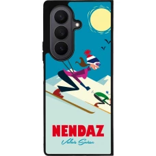 Coque Samsung Galaxy Z Fold7 - Silicone rigide noir Nendaz Ski Downhill