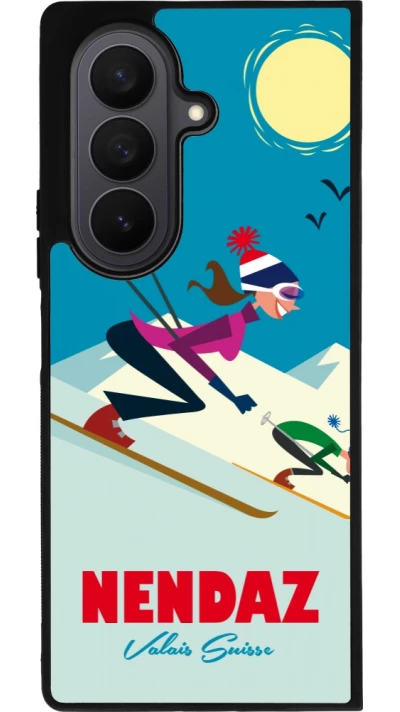 Samsung Galaxy Z Fold7 Case Hülle - Silikon schwarz Nendaz Ski Downhill