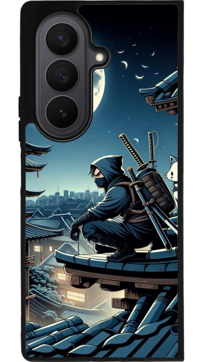 Samsung Galaxy Z Fold7 Case Hülle - Silikon schwarz Ninja unter dem Mond