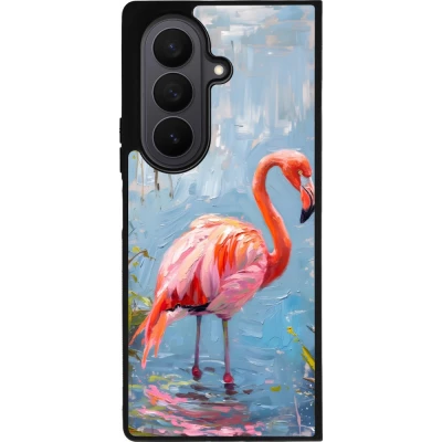 Samsung Galaxy Z Fold7 Case Hülle - Silikon schwarz Paint Flamingo