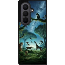 Samsung Galaxy Z Fold7 Case Hülle - Silikon schwarz Paradies der exotischen Tiere