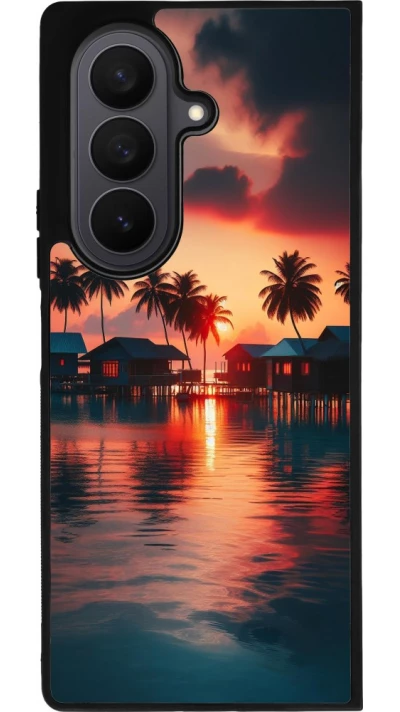 Samsung Galaxy Z Fold7 Case Hülle - Silikon schwarz Paradies Malediven