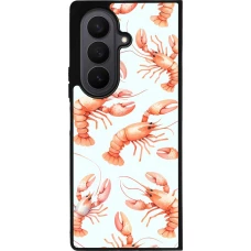 Coque Samsung Galaxy Z Fold7 - Silicone rigide noir Pattern de homards pastels