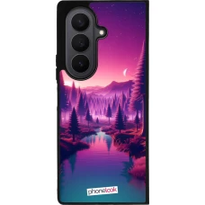 Samsung Galaxy Z Fold7 Case Hülle - Silikon schwarz Lila-rosa Landschaft