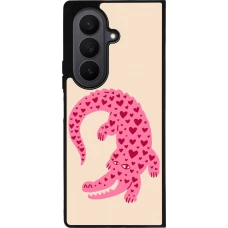 Samsung Galaxy Z Fold7 Case Hülle - Silikon schwarz Pink crocodile 2026