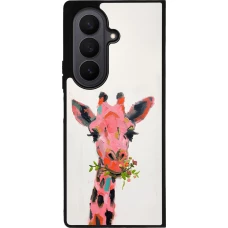 Samsung Galaxy Z Fold7 Case Hülle - Silikon schwarz Pink Girafe Paint