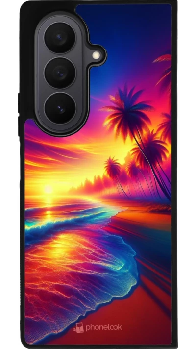 Samsung Galaxy Z Fold7 Case Hülle - Silikon schwarz Strand Sonnenuntergang auffällig