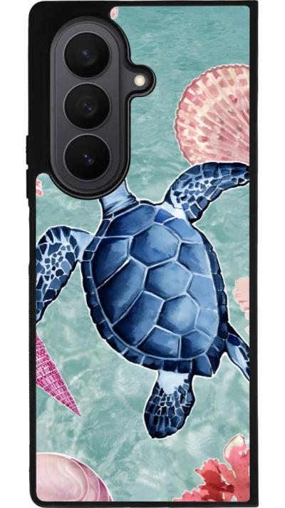 Samsung Galaxy Z Fold7 Case Hülle - Silikon schwarz Preppy Turtle