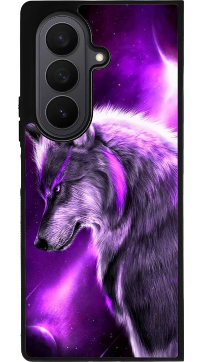 Samsung Galaxy Z Fold7 Case Hülle - Silikon schwarz Purple Sky Wolf
