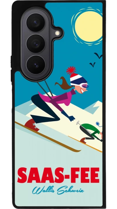 Samsung Galaxy Z Fold7 Case Hülle - Silikon schwarz Saas-Fee Ski Downhill