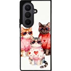 Coque Samsung Galaxy Z Fold7 - Silicone rigide noir Saint Valentines Day 26 Cat Love