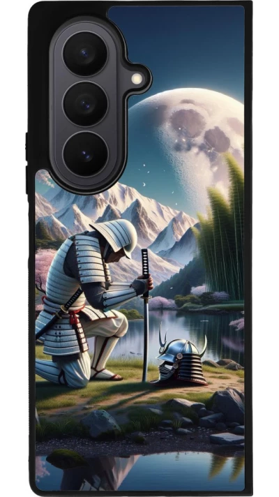 Samsung Galaxy Z Fold7 Case Hülle - Silikon schwarz Samurai Katana Mond