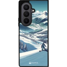 Samsung Galaxy Z Fold7 Case Hülle - Silikon schwarz Snowboarder Berg