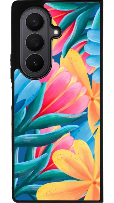 Samsung Galaxy Z Fold7 Case Hülle - Silikon schwarz Spring 23 colorful flowers