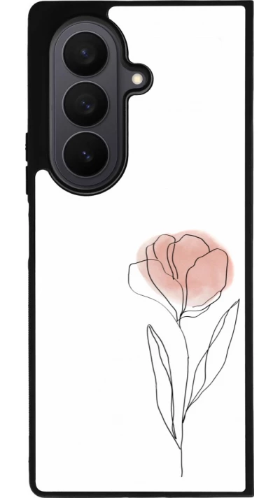 Samsung Galaxy Z Fold7 Case Hülle - Silikon schwarz Spring 23 minimalist flower