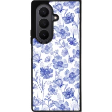 Coque Samsung Galaxy Z Fold7 - Silicone rigide noir Spring 23 watercolor blue flowers