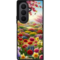 Coque Samsung Galaxy Z Fold7 - Silicone rigide noir Spring 25 Bouquet printemps