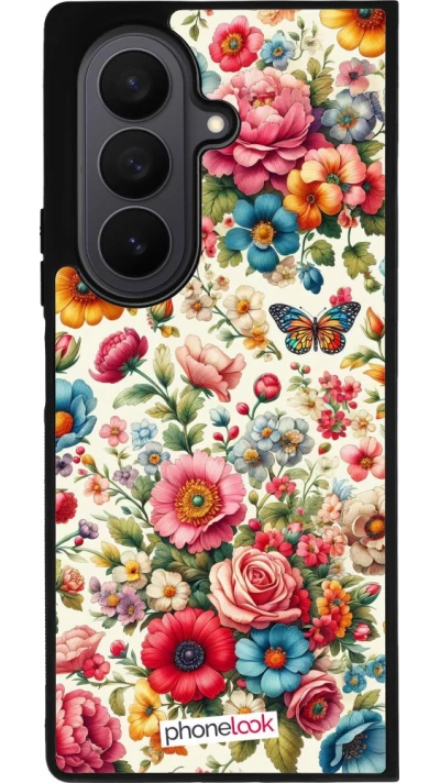 Samsung Galaxy Z Fold7 Case Hülle - Silikon schwarz Spring 25 fruehling bluetend