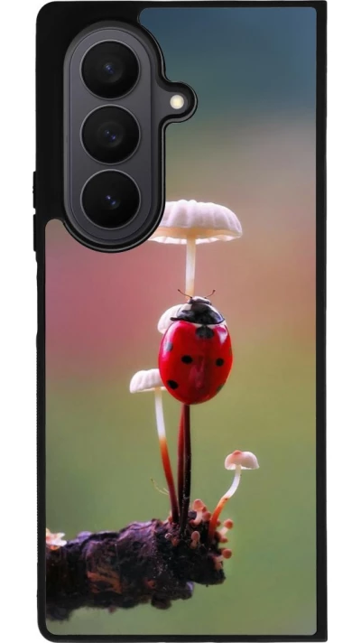 Samsung Galaxy Z Fold7 Case Hülle - Silikon schwarz Ladybird on a mushroom Spring 2026