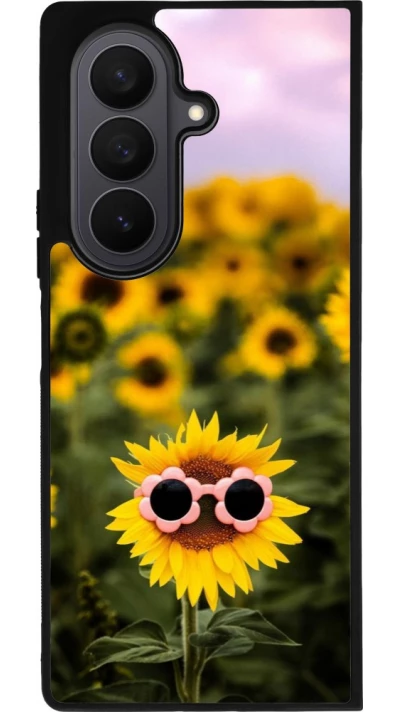 Samsung Galaxy Z Fold7 Case Hülle - Silikon schwarz Sunflower with glasses Spring 2026