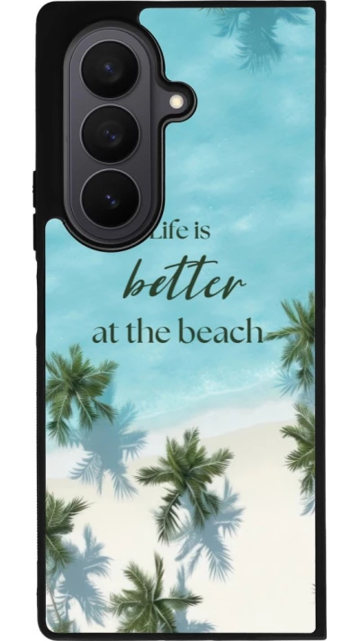 Samsung Galaxy Z Fold7 Case Hülle - Silikon schwarz Summer 2025 Life is better at the beach